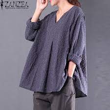 Blouse, tops, blus wanita atau lebih di kenal dengan sebutan baju atasan wanita sangat populer karena dapat di padukan dengan rok atau celana. Rp 134000 00 Zanzea Wanita Periksa Kapas Plaid Linen Kasual Baggy Blus Pesta Musim Gugur V Leher Panjang Lengan Longgar Atasan K Desain Blus Kemeja Wanita Blus