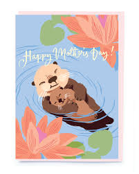 A great selection of easy cards for all age levels including preschool and toddler ages. Baby Otter And Mum Mother S Day Card Oliver Bonas