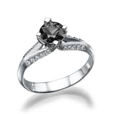 This 14k or 18k white gold mens engagement band is 7.5 millimeters wide and features twenty round cut black diamonds that are burnish set in a brushed channel setting. 1 Carat 14k White Gold Black Diamond Nita Engagement Ring Diamonds Mine