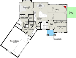 Craftsman house plans new house plans dream house plans modern house plans house design plans 2200 sq ft house plans one level house here's the floor plan: One Story Craftsman Ranch Home Plan With Angled Garage 18297be Architectural Designs House Plans