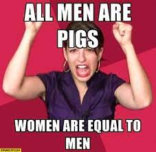 All Men Are Pigs Women Are Equal To Men Feminist Meme Starecat Com