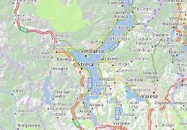 Verbania is the chief town of the district around lake maggiore; Michelin Lago Maggiore Map Viamichelin