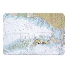 Nautical Chart Key Biscayne Fl Bath Rug