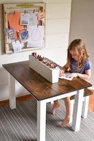 How To Make A Diy Farmhouse Kid S Table Our Handcrafted Life Kids Art Table Diy Farmhouse Table Farmhouse Diy