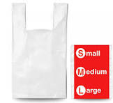 Amazon.com - 100 x Strong White 'Vest' Style Plastic Carrier ...