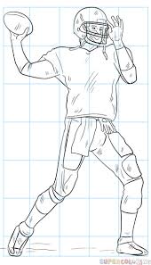 How To Draw A Football Player Step By Step Drawing Tutorials Football Player Drawing Football Poses Football