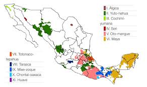 While spanish is easily mexico's most spoken language, the country is also home to over 6 million by far and away the most spoken of mexico's indigenous languages are náhuatl (1.4 million. Map Of The 11 Language Families In Mexico 1476x874 Mapporn