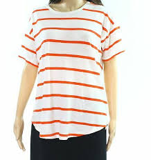 Madewell New White Red Womens Size Large L Striped Crewneck