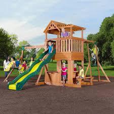 Backyard Discovery Thunder Ridge Cedar Swing Set Play Set Sam S Club Wooden Swing Set Swing Set Cedar Swing Sets