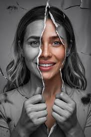 Prompt: A hyperdetailed photorealistic black and white pencil sketch of the  face of a female native American shedding a tear. Overlay her face over a  double exposure image of colorful redwood trees