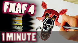 NIGHTMARE FOXY ✎ FNAF 4 ✎ 1 MINUTE SPEED DRAW | Fnaf, Nightmare, Draw