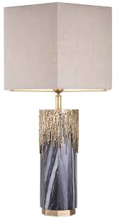 This lamp is made of brass and covered of gold. Casa Padrino Luxury Marble Table Lamp Gray Vintage Brass Light Gray 46 X 46 X H 78 Cm Hotel Restaurant Table Lamp Luxury Lights