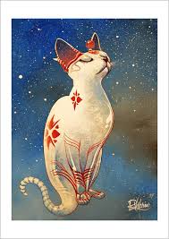 Elegant Cyborg Cat Cat Drawing Cat Painting Cat Art