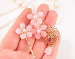 Sakura Hair Clip Cherry Blossom Hair Clip Flower Hair Clip Etsy Pink Flower Hair Clip Flower Hair Clips Pink Flower Hair