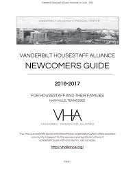 Newcomers Guide Vanderbilt Housestaff Alliance 2016 2017