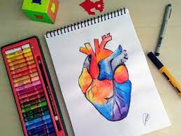 Watercolor Painting Heart Lover Funky Color Colour Drawing Lovers Sketch Romantic Sketch 2021 Art