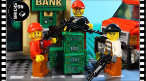 Lego Wall Breaking Bank Robbery Heist Stop Motion Animation Bomb Catch T Lego Wall Stop Motion Bank Robbery