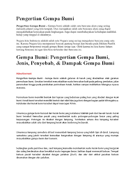 Gelombang seismik yang merambat di bagian dalam bumi dibedakan menjadi gelombang primer dan sekunder. Pengertian Gempa Bumi