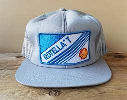 Shell Rotella T Engine Oil Original Vintage 80s Gray Mesh Trucker Snapback Hat K Brand Canada Promo Cap Heavy Duty Engine Oils Gas Ballcap Ball Cap Oil And Gas Mesh Trucker Hat