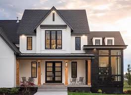 Black And White Combination House Farmhouse Exterior Awesome Modern Design Ideas38 Awesome Modern Farmhouse Exterior Design I House Exterior Modern Farmhouse Exterior Dream House Exterior