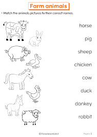 Animali Della Fattoria In Inglese Esercizi Per La Scuola Primaria Inglese Imparare Inglese Scuola