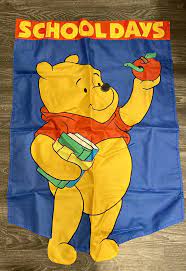 Disney Winnie The Pooh Vintage 1999 School Days 28x40 Nylon Wall Hanging  Flag | eBay