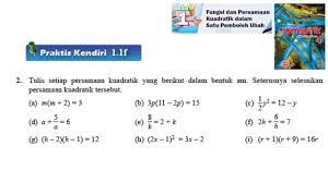 Pengenalan ungkapan kuadratik dalam satu pemboleh ubah. Kssm Matematik Tingkatan 4 Bab 1 Fungsi Dan Persamaan Kuadratik Dalam Satu Praktis Kendiri 1 1f No2 Youtube
