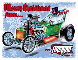 Santa Hot Rod He Really Delivers All Those Toys In A T Bucket Roadster Hot Rod Christmas Cards Cool Car Drawings Traditional Hot Rod