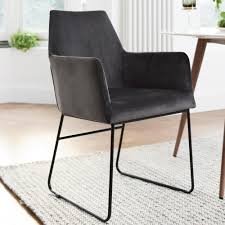 Our chair can be perfectly used in your dining room, cafe bistro, waiting room, parties, banquets etc. Trono Dining Armchair Grey Velvet Dwell