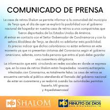 Seleccione el barrio dentro de tenjo, cundinamarca para encontrar el código postal de tu área. Shalom Minuto De Dios Inicio Facebook