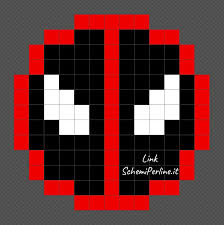 Deadpool Schemi Pyssla Supereroi 13x13 Schemiperline It Schema Supereroi Deadpool