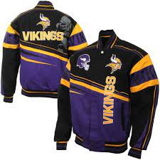 Nfl Mens Minnesota Vikings Purple First And Ten Jacket Vikings Fanwear Minnesota Vikings