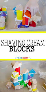 Shaving Cream Blocks Busy Toddler Easy Toddler Activities Sensory Play Toddlers Toddler Activities