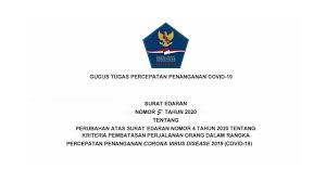 Menindaklanjuti surat direktorat jenderal guru dan tenaga kependidikan nomor 1749/b2/gt.03.15/2021 tentang penetapan calon mahasiswa angkatan 2 dan mekanisme lapor diri ppg dalam jabatan tahun 2021 maka calon mahasiswa yang telah ditetapkan wajib melakukan. Surat Edaran Perubahan Atas Surat Edaran Nomor 4 Tahun 2020 Tentang Kriteria Pembatasan Perjalanan Orang Dalam Rangka Percepatan Penanganan Covid 19