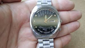Watch Orient Japan 21 Jewels Multi Data Automatic Vintage Rare Working Green Watch Vintage Mechanical Watch Gift For H Green Watch Jewels Watches For Men