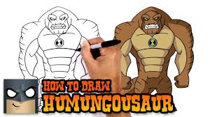 Ben 10 humungousaur transformations in all ben 10 alien series i will upload transformations and clips of few animes on my. How To Draw Ben 10 Humungousaur Youtube