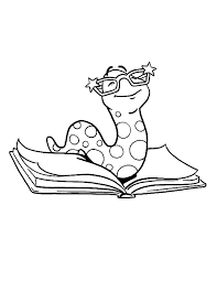 Alligator coloring page print the pdf: A Worm Wear Glassess And A Book Coloring Page Coloring Sun