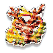 Deer head cross stitch pattern. Buy Rto Stamped Cross Stitch Kit Plywood Board Deer Head Ehw033 5