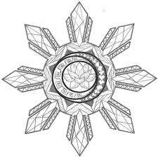 Black And White Filipino Flag Tattoo Philippines Sun Tattoo With Geometric Lotus Filipino Tattoos Sun Tattoo Filipino Tribal Tattoos
