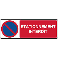 Le panneau de signalisation de stationnement interdit indique que le stationnement est interdit pour tous les usagers de la route, même si l'arrêt, y est normalement autorisé. Panneau De Parking Horizontal Stationnement Interdit Virages