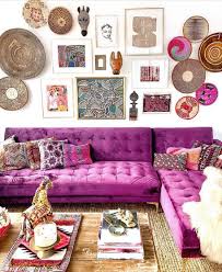 Bohemian Decor On Instagram That Purple Couch Photo Via Disfunkshionmag Bohemian Style Living Room Boho Living Room Bohemian Living Rooms