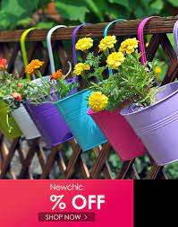 10pcs 10 Colours Fashion Metal Iron Flower Pot Hanging Balcony Garden Plant Planter Home Decor Hanging Flower Pots Flower Pots Hanging Plants