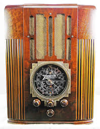 Zenith chairside radio, late 1930's vintage, 12 tube, rough shape. Art Deco Clocks And Music Sold Radios Art Deco Collection