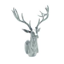 A towel rack can sit on the floor, providing plenty of room for towels. Expressions Contemporary Metallic Silver Chrome Aluminum Colored Deer Trophy Head Wall Art