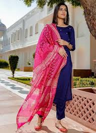 Black And Pink Suit Combination Beautiful Baby Blue Suit With Pins Dupatta Beautiful Color Combination Dress Indian Style Kurti Designs Party Wear Indian Kurti Designs