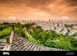 Fuzhou, Fujian, China downtown cityscape from Zhenai Tower Stock Photo -  Alamy