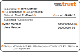 For some plan types, the plan type will. How To Read Your Wea Trust Id Card