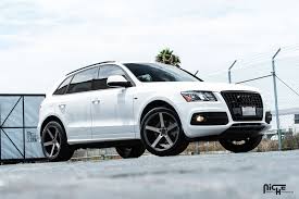 2009 White Audi Q5 With Machined Black With Dark Tint Niche Sport Milan Wheels 20 Inch Milan Rims Audi Q5 Audi Audi Q3