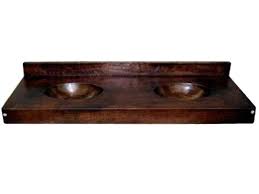 One piece bathroom vanity tops. Vanity Top With Double Copper Sinks 64