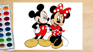 How To Draw Mickey Mouse And Minnie Mouse Mickey Mouse Simple Drawing Youtube